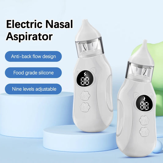 Baby Electric Nasal Aspirator Nose Suction Device Food Grade Silicone Mouthpiece 9 Suction Modes Nose Cleaner for Baby Nursing