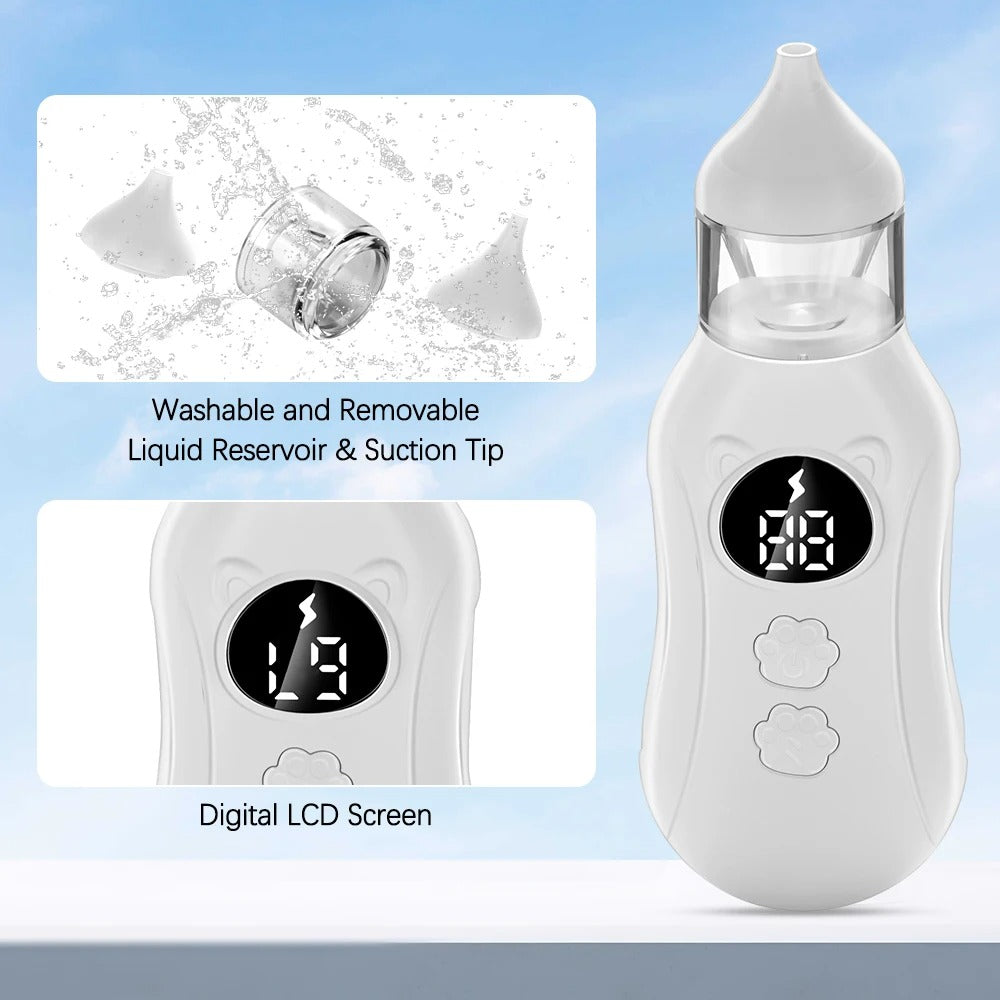 Baby Electric Nasal Aspirator Nose Suction Device Food Grade Silicone Mouthpiece 9 Suction Modes Nose Cleaner for Baby Nursing